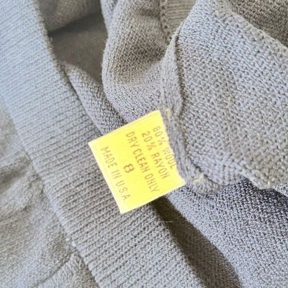 Tiffany Knit Womens Knit Pants Navy Stretchy Wool Blend Straight Leg Size 8 - Picture 3 of 3